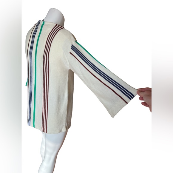 70s Vintage Sears Boatneck Stripe Tunic Sweater Vintage Deadstock - Picture 3 of 8